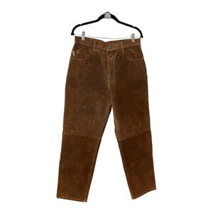 Vintage Skotts Suede Brown Leather Pants Western Equestrian Neutral  Womens‎ 30"